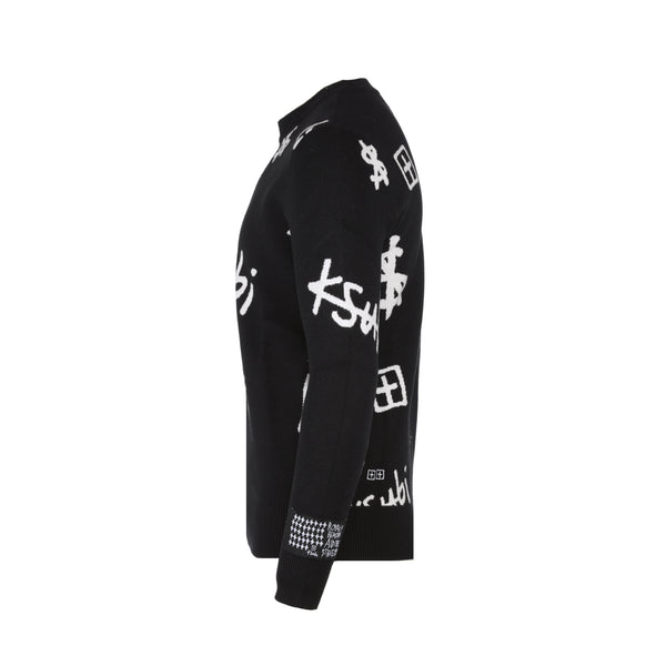 Ksubi Kash Box Knit Crew Men's Black Sweater - SIZE Boutique