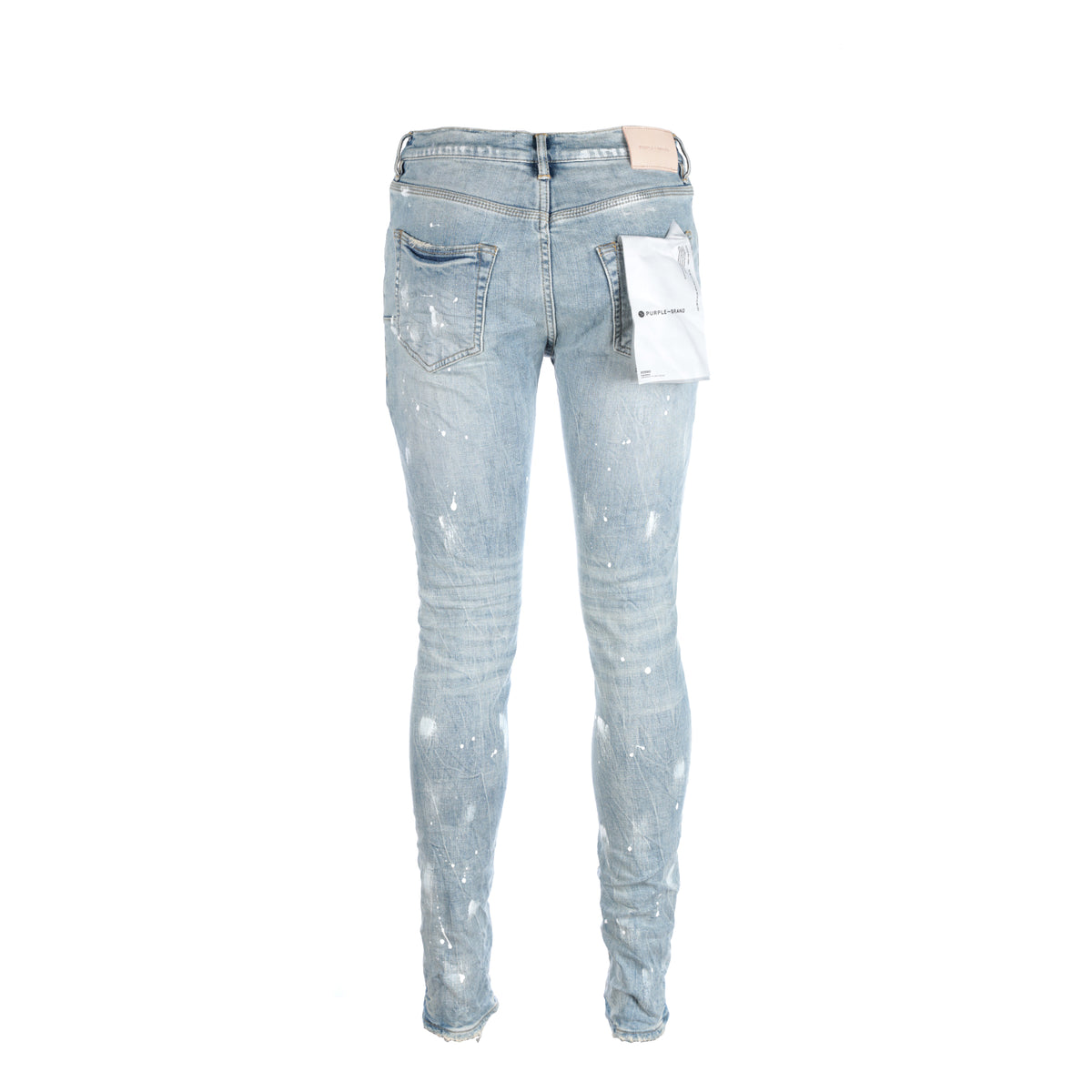 Purple Brand Light Indigo Knee Slit Men's Designer Jeans