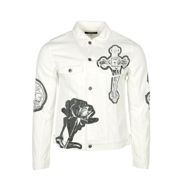 Ksubi Classic Jacket Kut Out Ivory Men's Jean Jacket