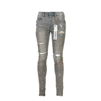 Purple Brand Light Indigo Paint Grey Coated Men's Skinny Jeans