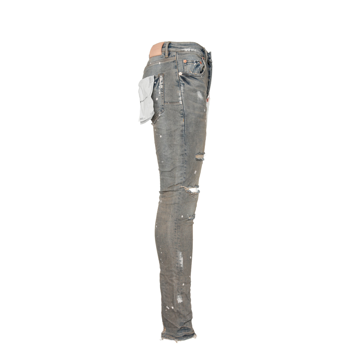Purple Brand Light Indigo Paint Grey Coated Men's Skinny Jeans
