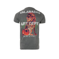 Valabasas "Lion Heart" Vintage Blue Grey Wash Men's Graphic SS Tee