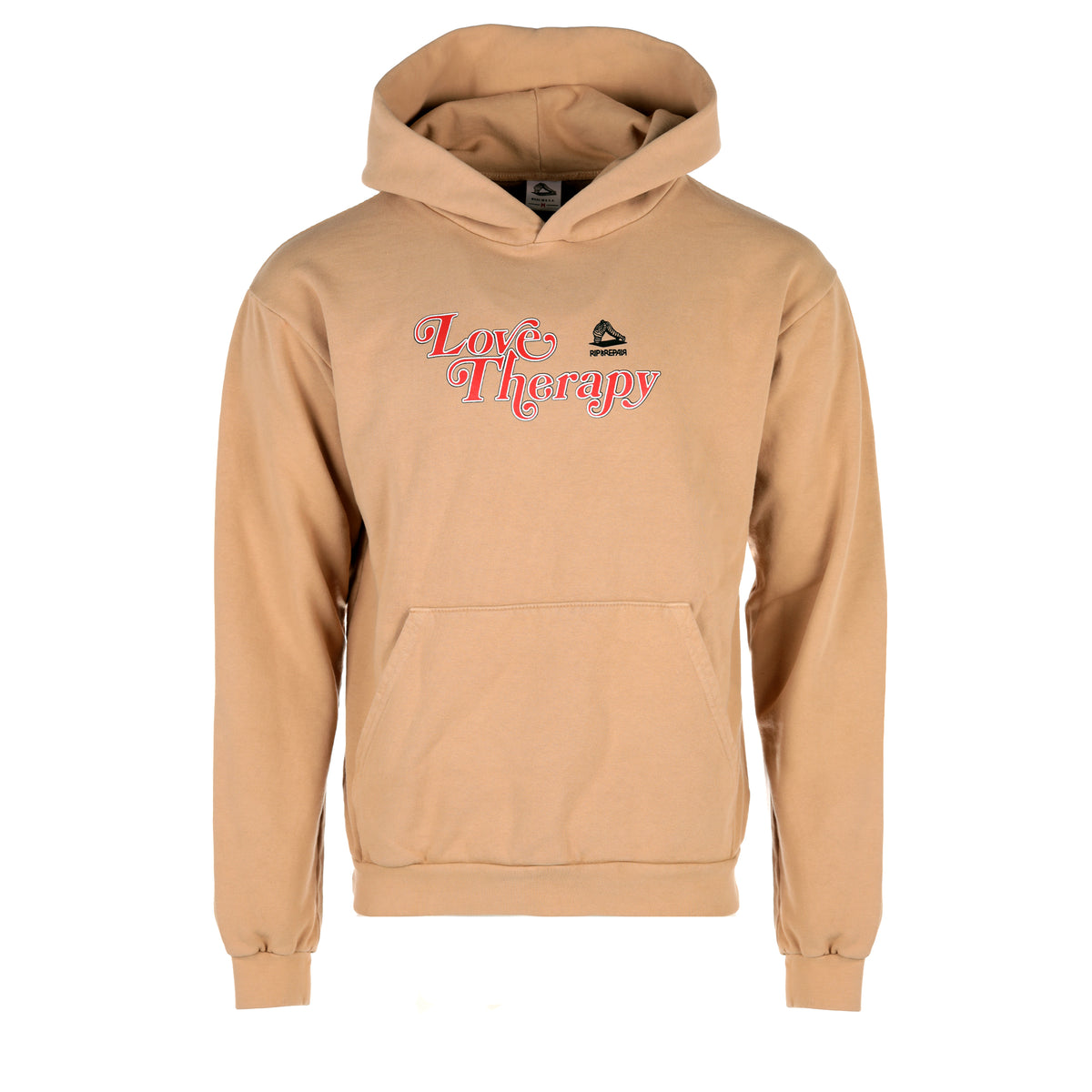 Rip N' Repair Love Therapy Men's Graphic Hoodie Beige