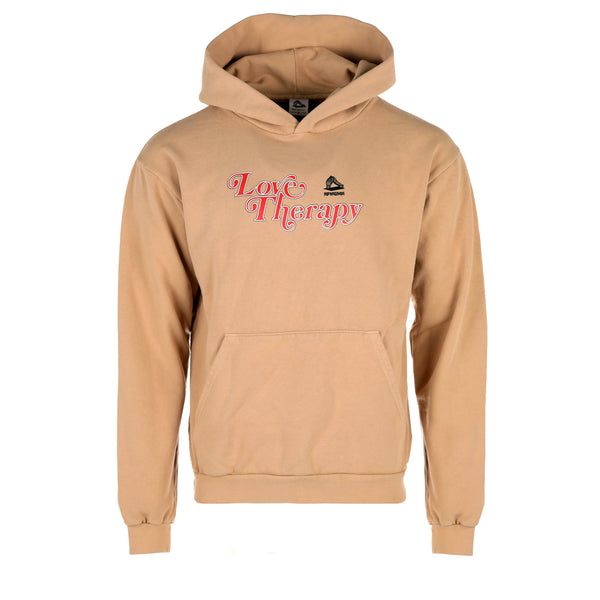 Rip N' Repair Love Therapy Men's Graphic Hoodie Beige