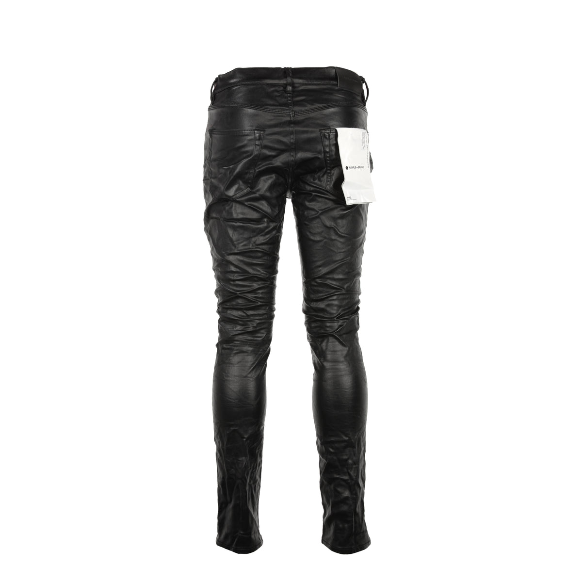 Purple Brand Denim Black Patent Leather Film Men's Jeans