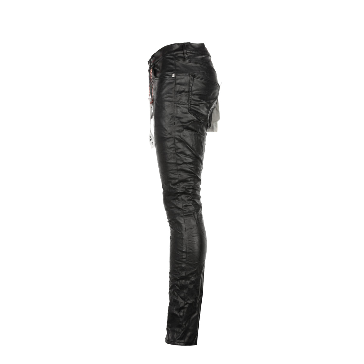 Purple Brand Denim Black Patent Leather Film Men's Jeans