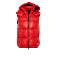 Purple Brand Nylon Snap-Off Hood Men's Puffer Vest Red. - SIZE Boutique 