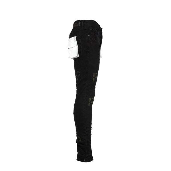 Purple Brand P001 Black Indigo Embroidery Punch P Plaid Men's Jeans - SIZE Boutique