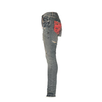 Purple Brand Mid Indigo Quilted Destroy Pocket Men's Jeans