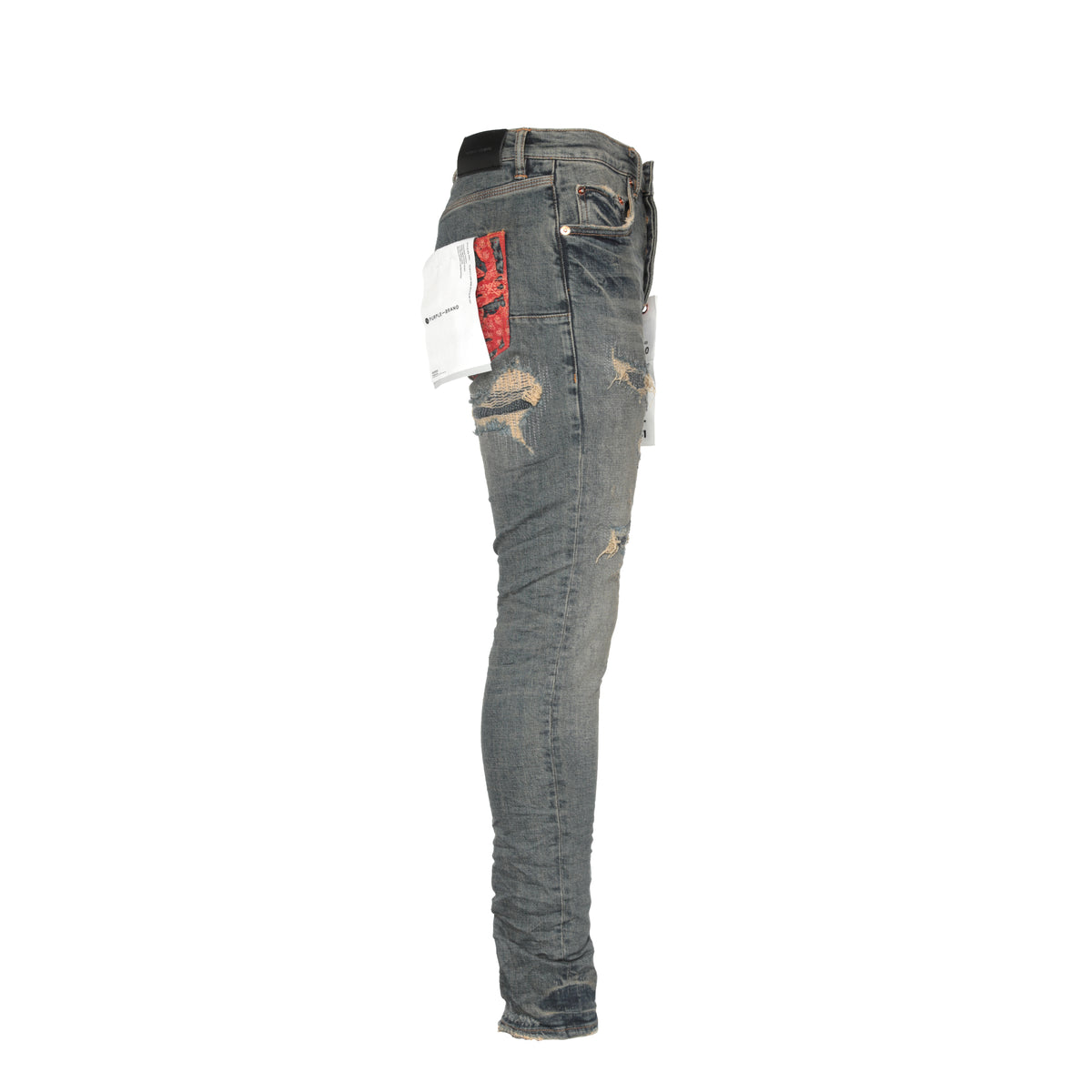 Purple Brand Mid Indigo Quilted Destroy Pocket Men's Jeans