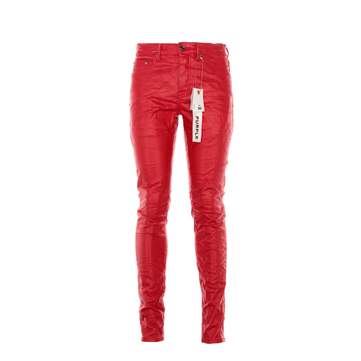 Purple Denim Brand P001 Red Patent Leather Film Jean