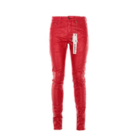 Purple Denim Brand P001 Red Patent Leather Film Jean