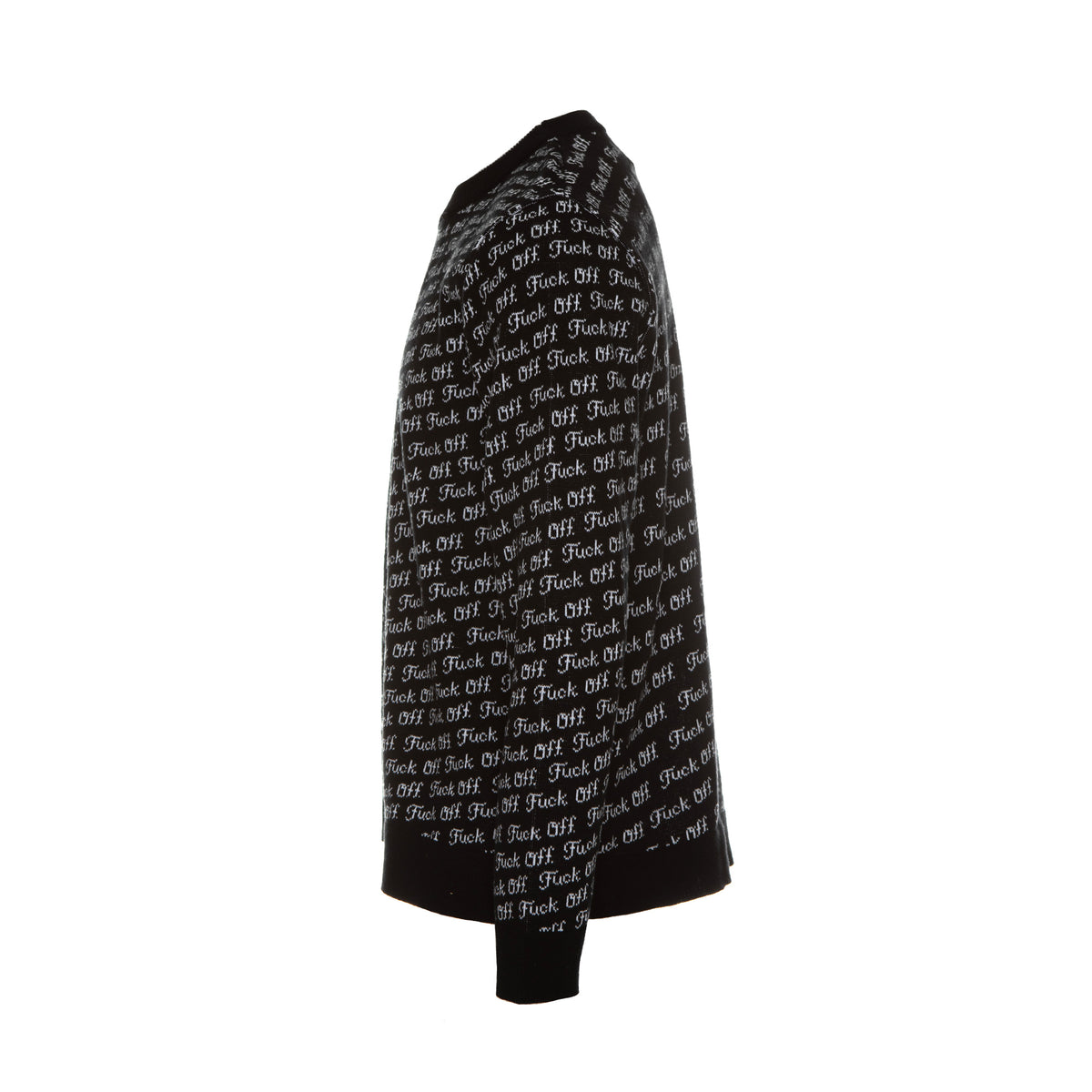 Raised By Wolves Fu*k Off Jacquard Men's Sweater Black
