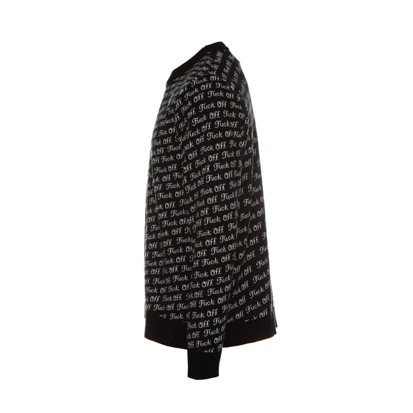 Raised By Wolves Fu*k Off Jacquard Men's Sweater Black