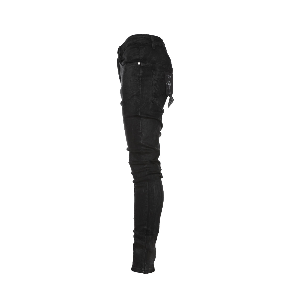 Kollar Destroyed Wax Black Men's Skinny Jeans Black