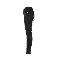 Kollar Destroyed Wax Black Men's Skinny Jeans Black
