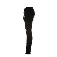 Purple-Brand P001 Black Oil Spill Men's Jeans