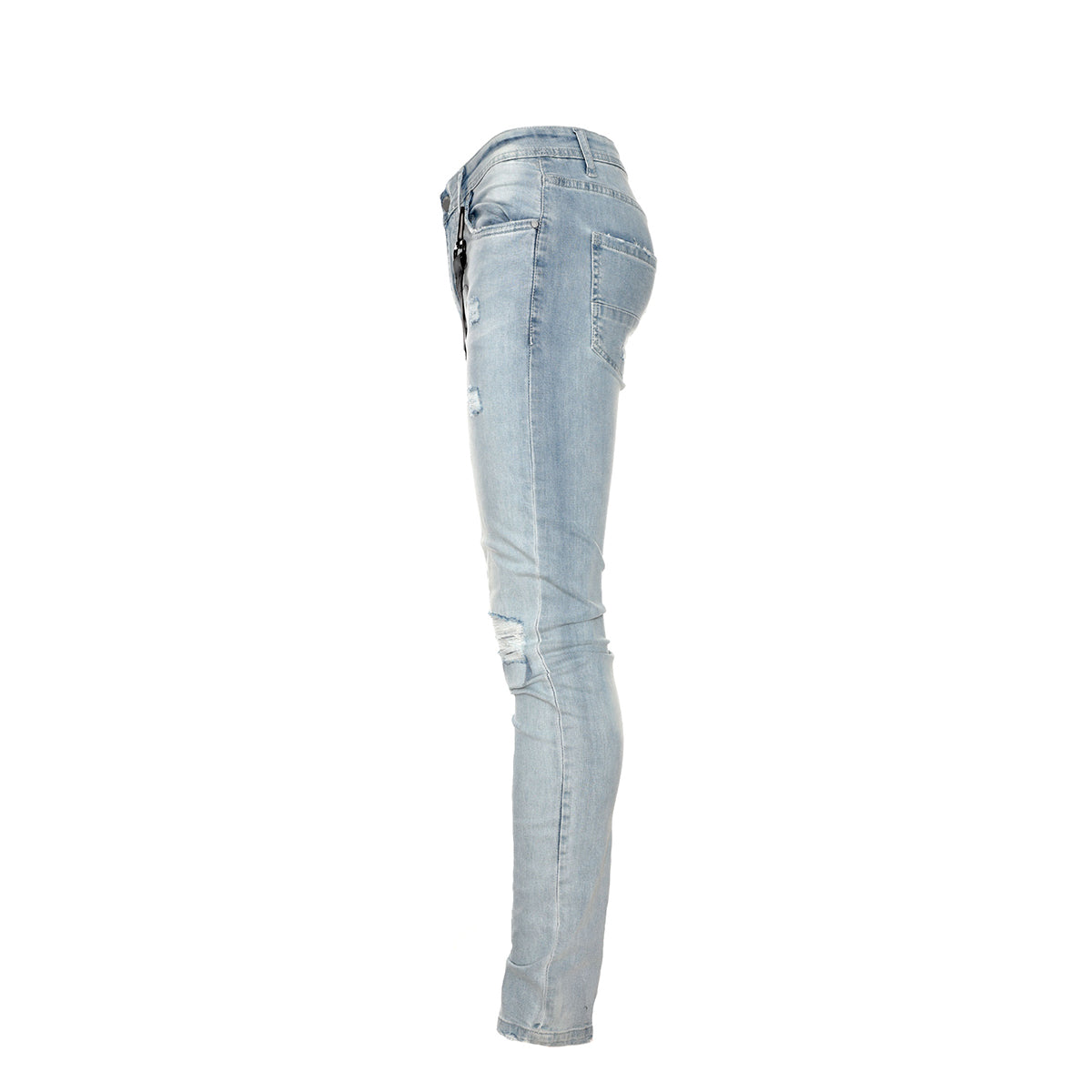 Black Denim Thrashed Men's Skinny Designer Jeans