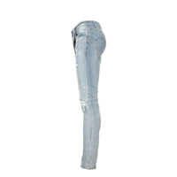 Black Denim Thrashed Men's Skinny Designer Jeans