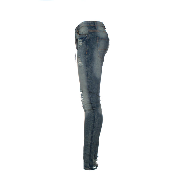 Black Denim "Sanction" Men's Skinny Designer Jean