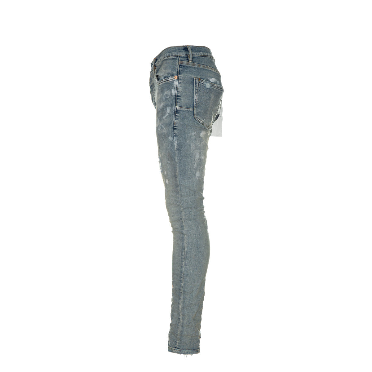 P001 Light Indigo Paint Blowout Jeans
