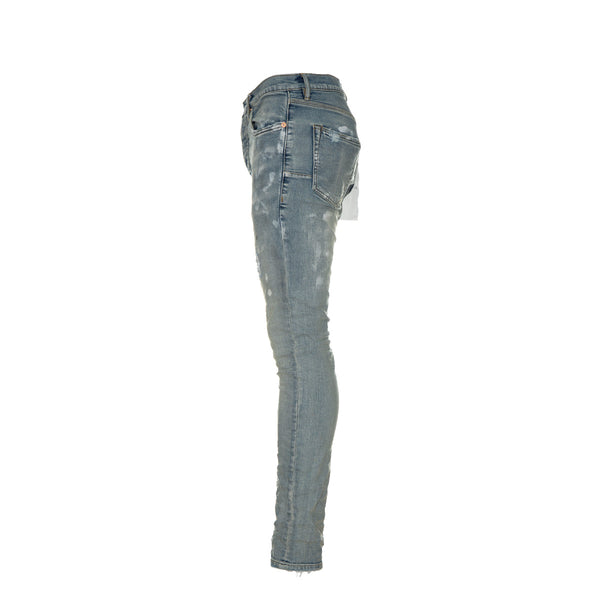 P001 Light Indigo Paint Blowout Jeans
