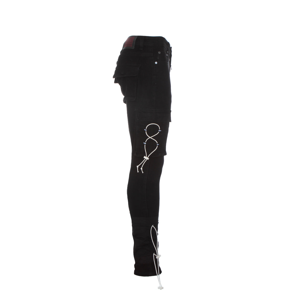 Serenede Xolo Men's Skinny CargoJeans Jet Black