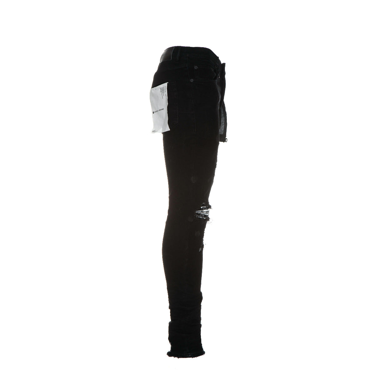 Purple-Brand P001 Black Oil Spill Men's Jeans