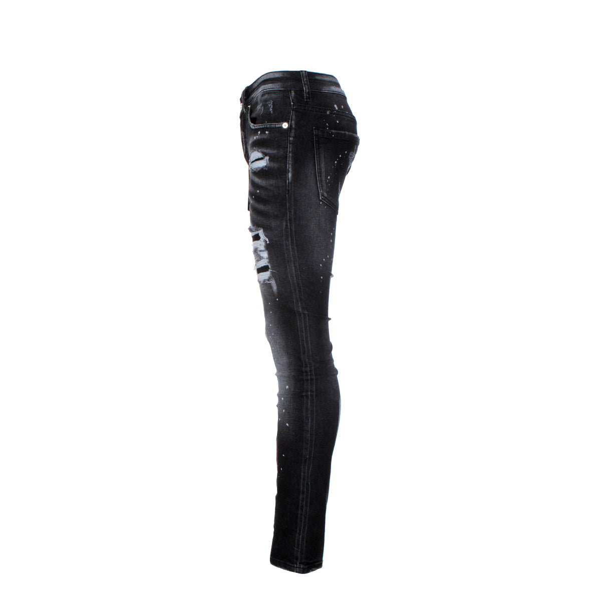 7th Heaven London S-466 Men's Skinny Designer Jeans Black