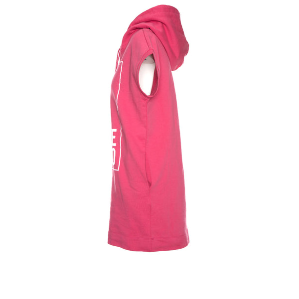 Cotton Fleece Sleeveless Dress with Hoodie