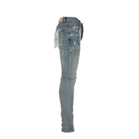 P001 Light Indigo Paint Blowout Jeans