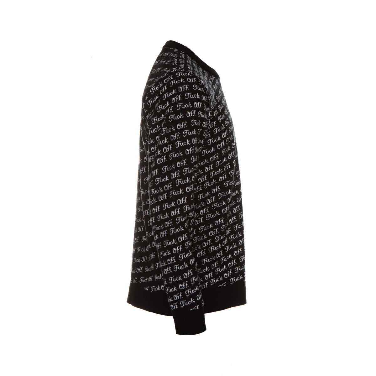 Raised By Wolves Fu*k Off Jacquard Men's Sweater Black