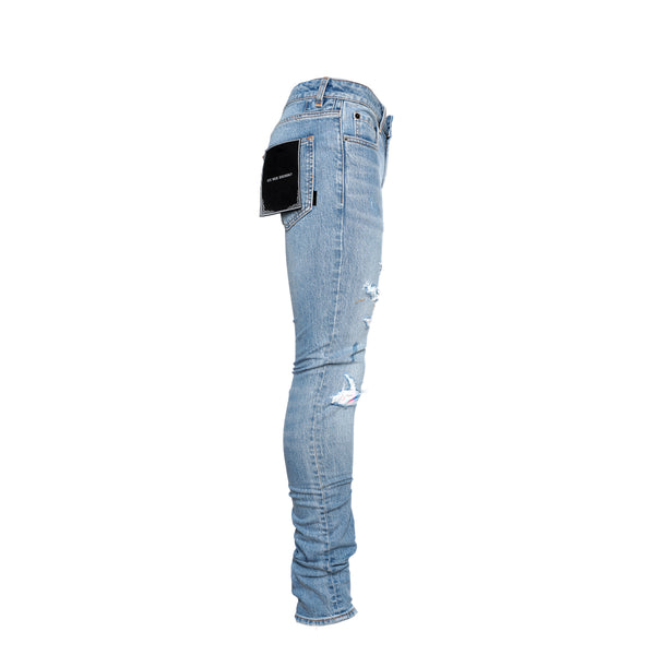 Six Week Residency Hippy Tye Dye Men's Repaired Ultra Skinny Jeans