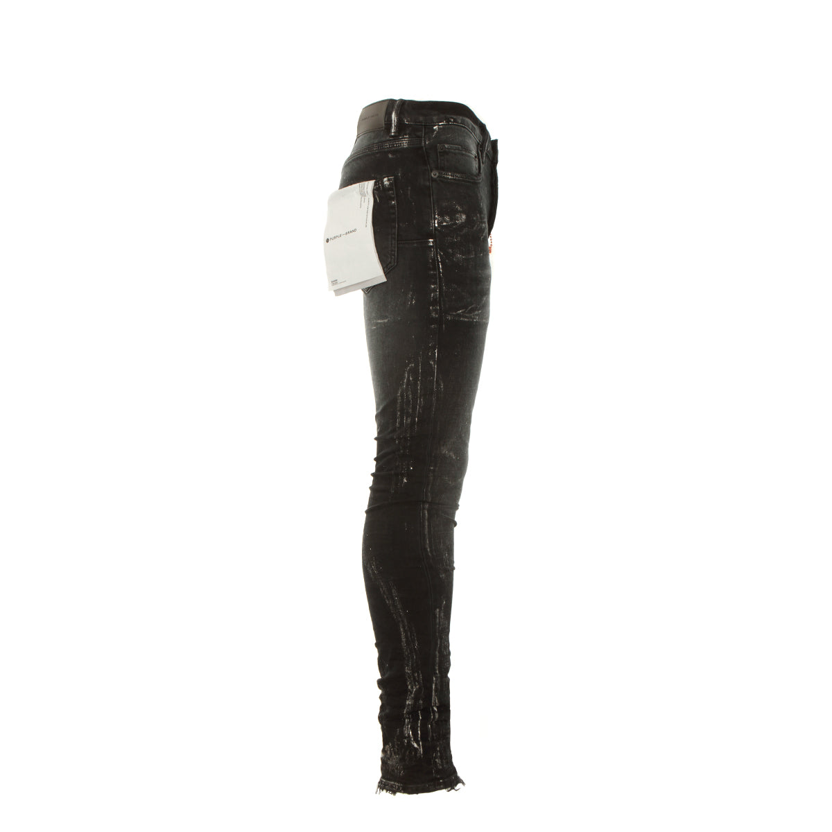 PURPLE Brand P001 Black Wash Metallic Silver Men's Designer Jeans