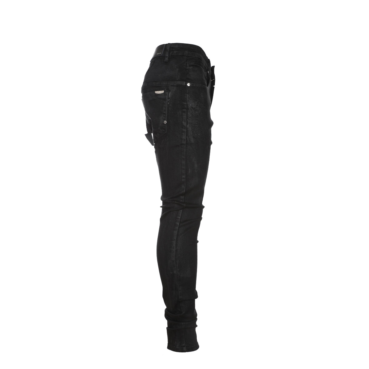 Kollar Destroyed Wax Black Men's Skinny Jeans Black
