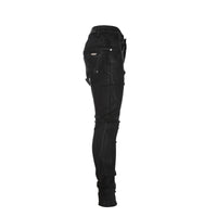 Kollar Destroyed Wax Black Men's Skinny Jeans Black
