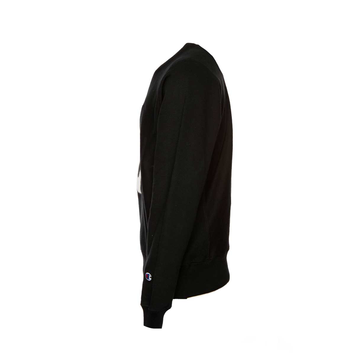 Champion Reverse Weave Crew Pullover Varsity Logo Black