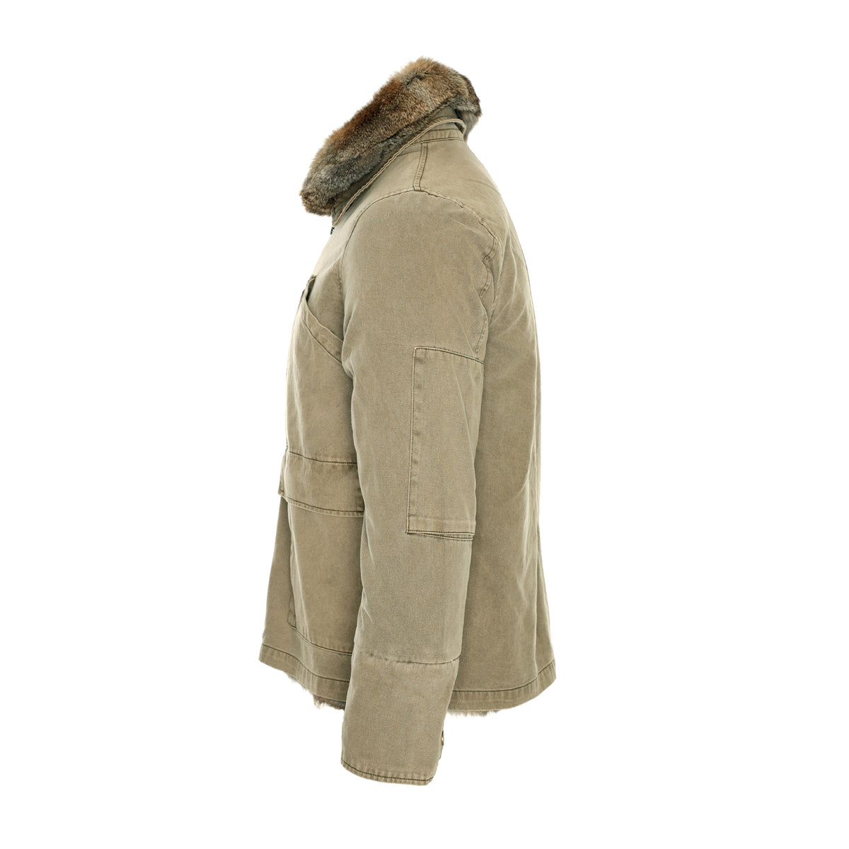 Ojardof Military Men's Fur Jacket Olive Green