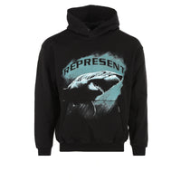 FW22 Represent Clo. Shark Men's Graphic Pullover Hoodie Jet Black 