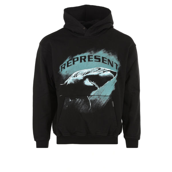 FW22 Represent Clo. Shark Men's Graphic Pullover Hoodie Jet Black 