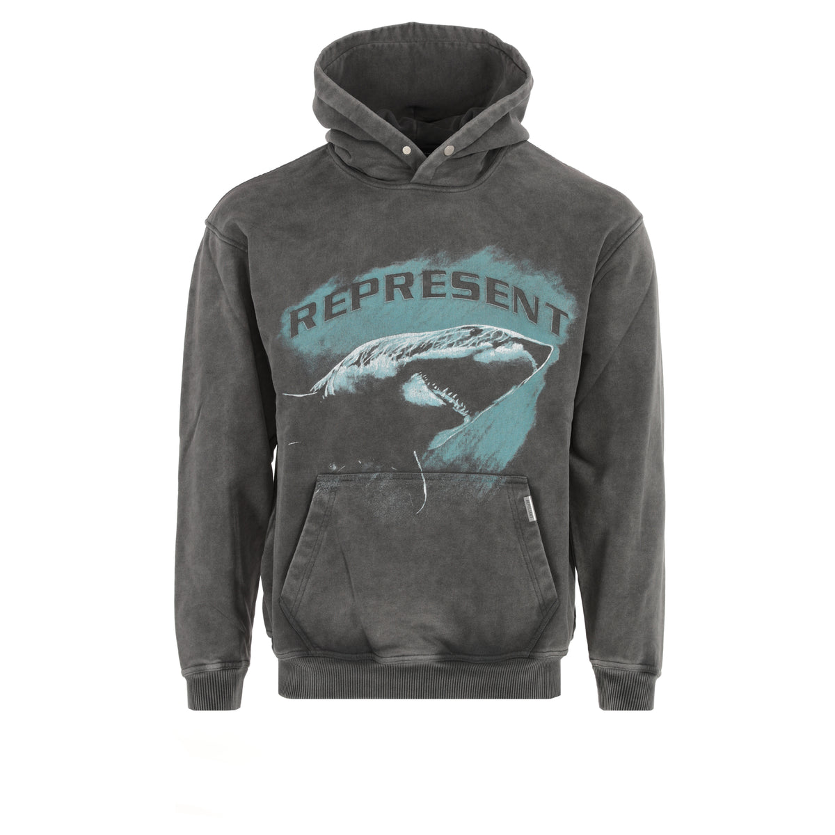 FW22 Represent Clo. Shark Men's Graphic Pullover Hoodie Vintage Black