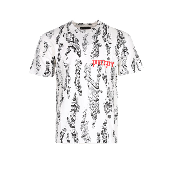 Purple Brand Textured Jersey Snake Scale Men's Tee - SIZE Boutique 