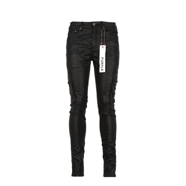 Purple Brand Denim P001 Black Tar Coated Cargo Men's Jeans