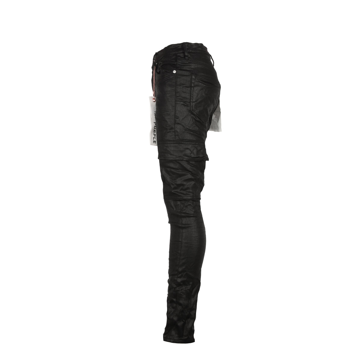 Purple Brand Denim P001 Black Tar Coated Cargo Men's Jeans