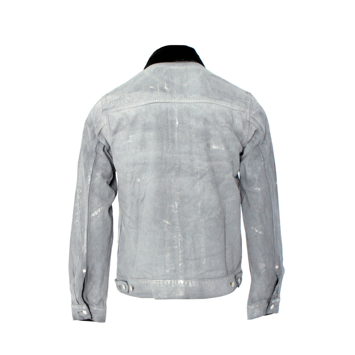 P019 Overspray Black Denim Jacket