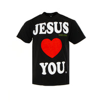 Skim Milk Jesus Lizard Loves You Men's Crewneck Graphic Tee Black