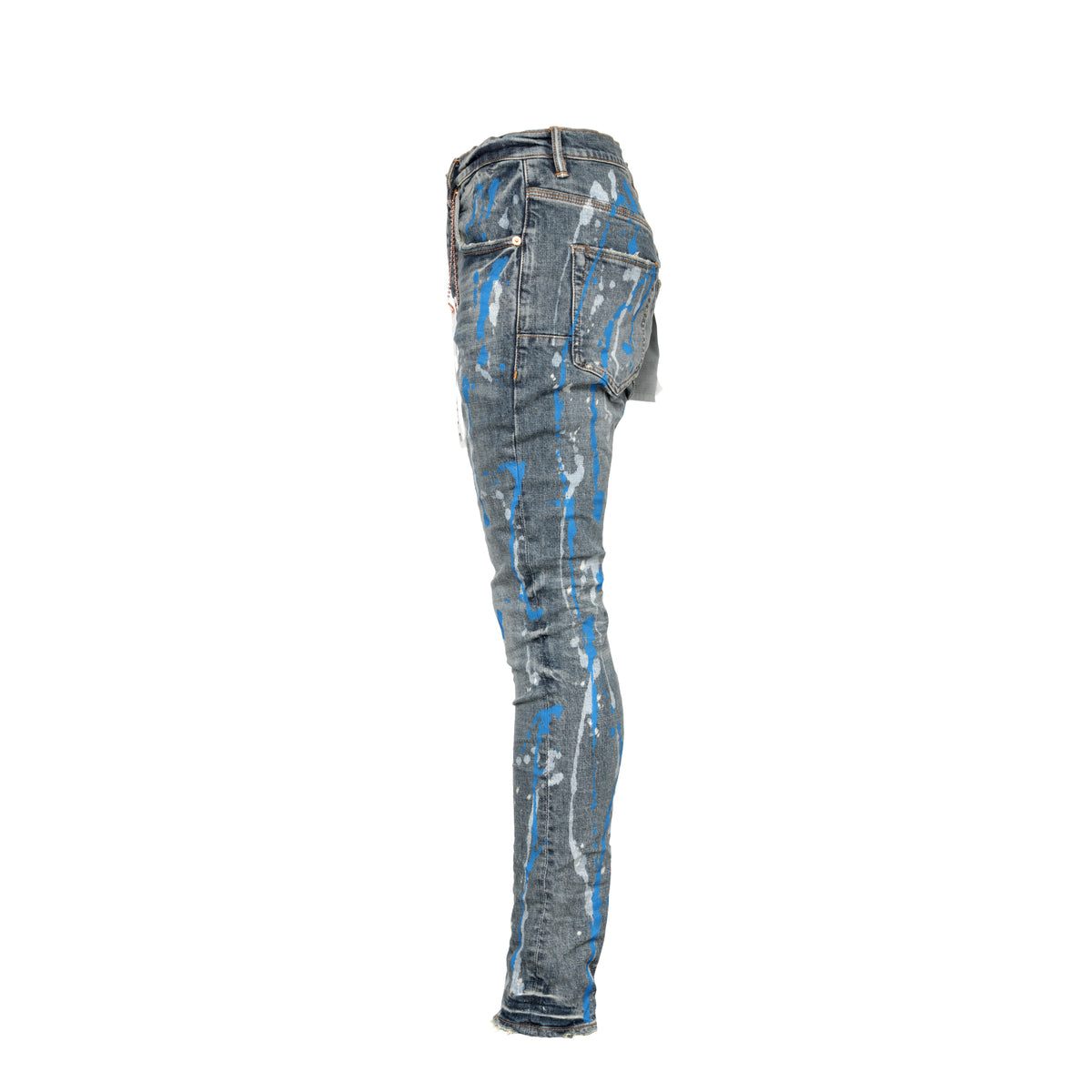 Purple Brand P001 Vintage Indigo Blue White Paint Men's Jeans