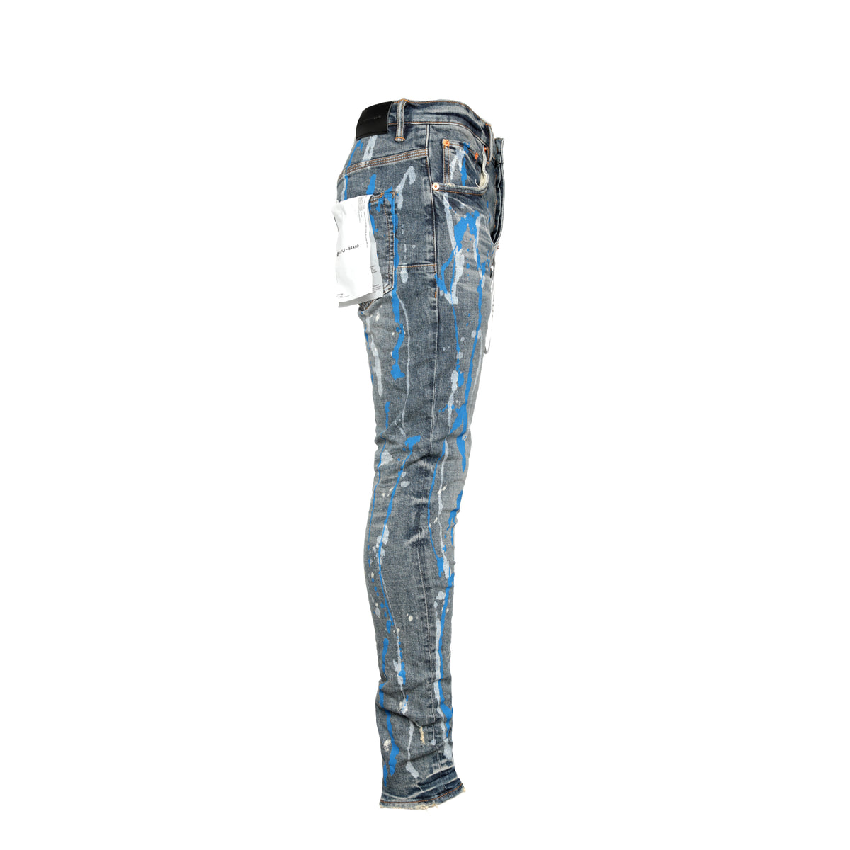 Purple Brand P001 Vintage Indigo Blue White Paint Men's Jeans