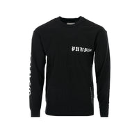 Purple Brand Gothic Wordmark Black Beauty Textured Jersey LS Tee