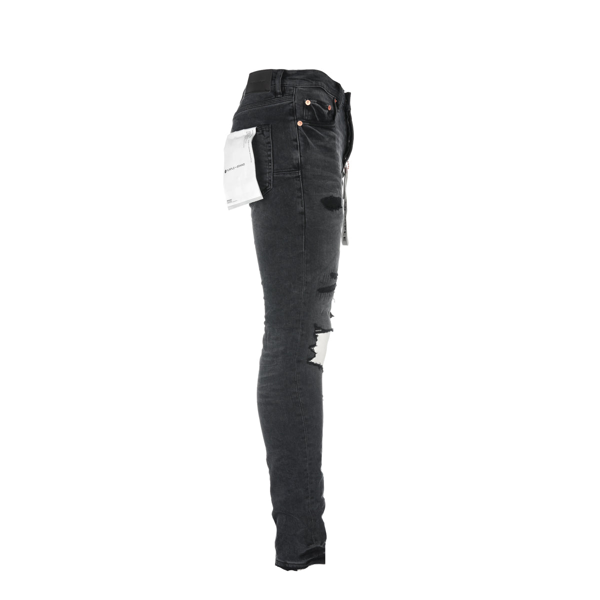 Purple Brand P001 Worn Black Distress Men's Jeans - SIZE Boutique